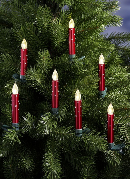 Christbaumschmuck - Kabelloses Weihnachtsbaumkerzen-Set, 20-teilig, in Farbe ROT Ansicht 1