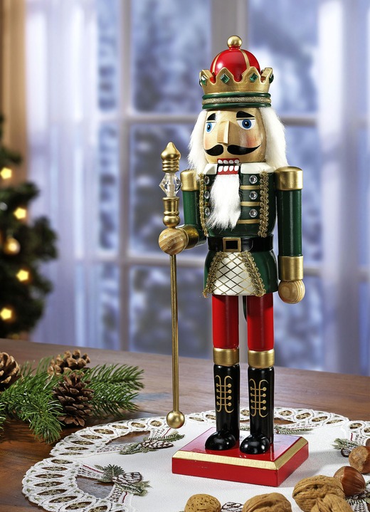 Weihnachtliche Dekorationen - Nussknacker, in Farbe GRÜN-ROT