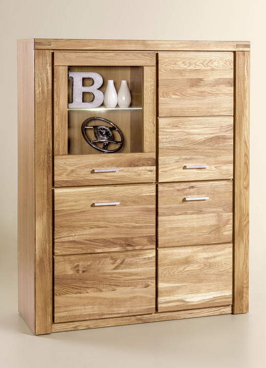 Vitrinen & Highboards - Highboard mit Massivholzfronten, in Farbe WILDEICHE Ansicht 1