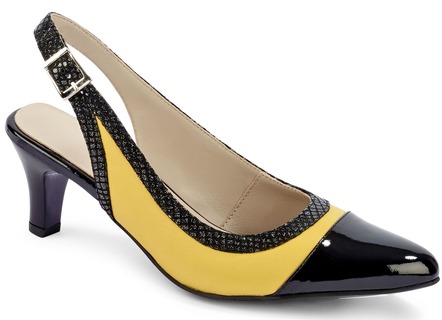 Eleganter Sling-Pumps in 2 Farben mit gepolsterter Lederdecksohle