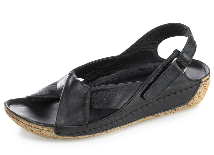 Komfortschuhe - Gemini Sandale aus weichem Leder, in Größe 036 bis 042, in Farbe SCHWARZ Ansicht 1