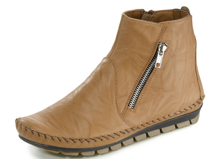 Gemini Mokassin-Stiefelette mit Knitter-Struktur
