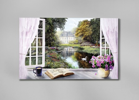 Bild "Fenster mit idyllischem Blick“