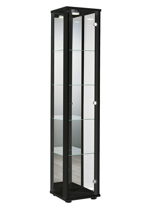 - Vitrine, 1-türig, mit LED-Beleuchtung, in Farbe SCHWARZ