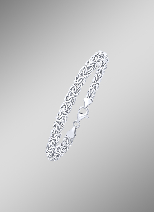 Halsketten & Armbänder - Elegante Garnitur aus Silber 925/- fein im Königsketten-Design, in Farbe , in Ausführung Armband, 19 cm lang Ansicht 1