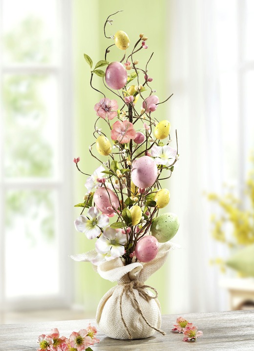Osterkränze & Gestecke - Ostereier-Arrangement, in Farbe ROSA-GRÜN