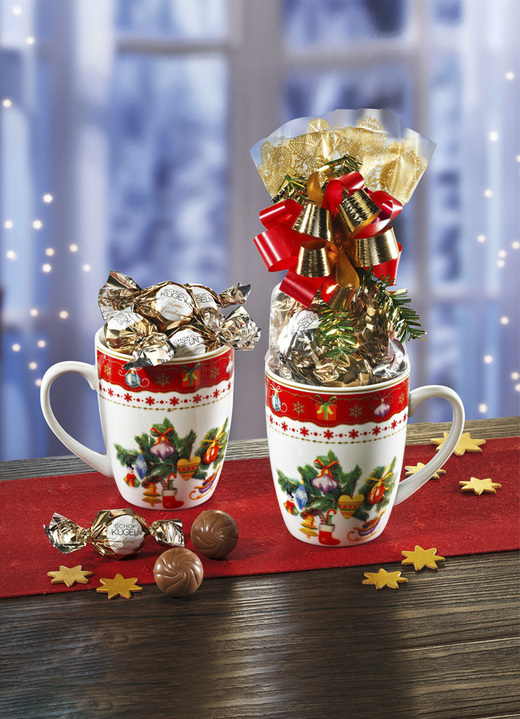 Weihnachtsleckereien - Weihnachtstasse, 2er-Set, inklusive süßer Füllung, in Farbe BUNT