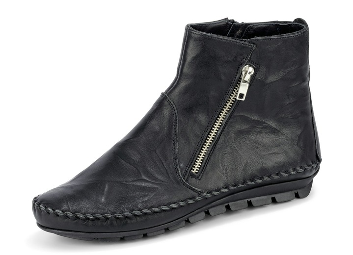 Komfortschuhe - Gemini, bequeme Damen-Stiefeletten, Weite G, mit herausnehmbarem Fußbett, in Größe 036 bis 042, in Farbe SCHWARZ Ansicht 1