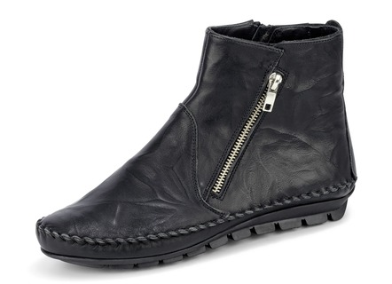 Gemini Mokassin-Stiefelette mit Knitter-Struktur