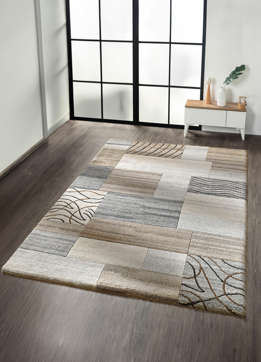 Modern - Handgearbeitete Teppiche aus 100% Schurwolle, in Größe 103 (Brücke, 60x 90 cm) bis 299 (Teppich, 300x400 cm), in Farbe NATUR Ansicht 1