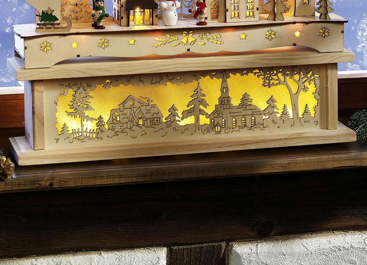 Weihnachtliche Dekorationen - Dekorations-Accessoires aus Holz , in Farbe NATUR, in Ausführung Lichterbogen-Sockel Ansicht 1