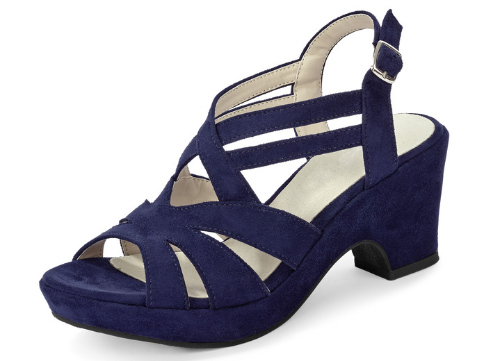 Sandaletten & Pantoletten - Andrea Conti Sandalette mit Keilabsatz , in Größe 035 bis 041, in Farbe MARINE Ansicht 1