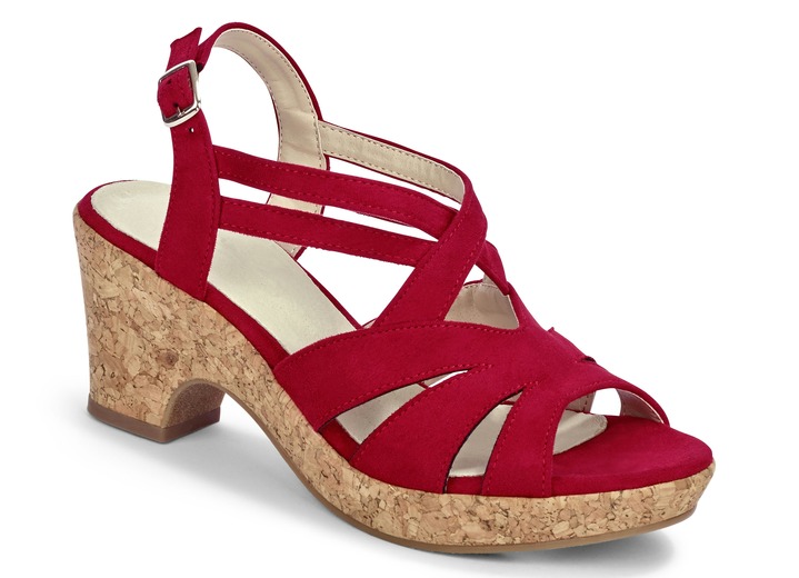 Sandaletten & Pantoletten - Sandalette mit schönen Riemchen, in Größe 035 bis 041, in Farbe ROT Ansicht 1