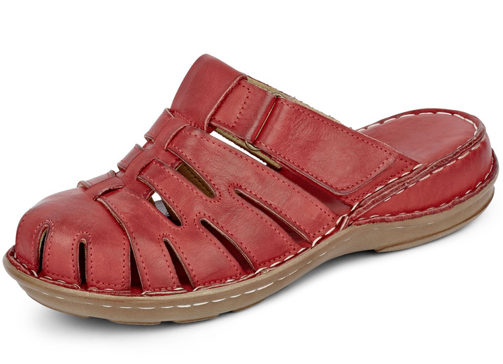 Komfortschuhe - Gemini Clog aus schattiertem Rind-Nappaleder, in Größe 036 bis 042, in Farbe ROT Ansicht 1