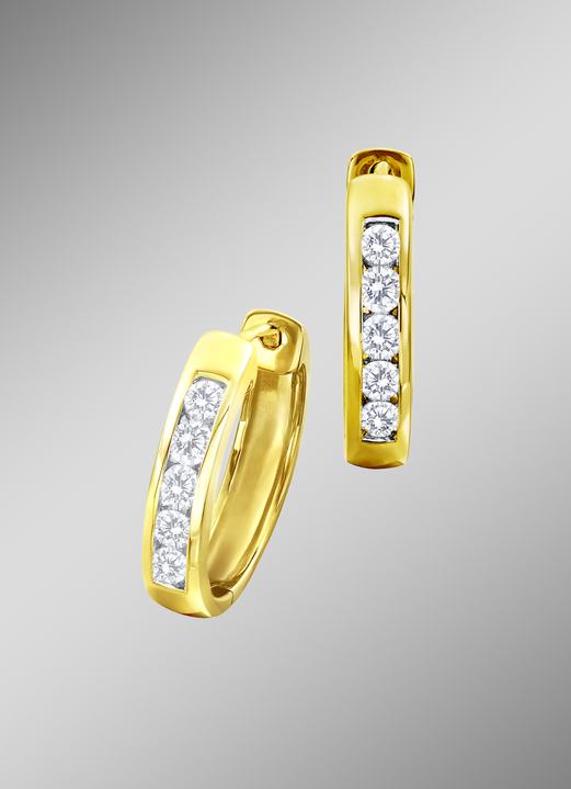mit Diamanten - Creolen mit Brillanten, in Farbe  Ansicht 1