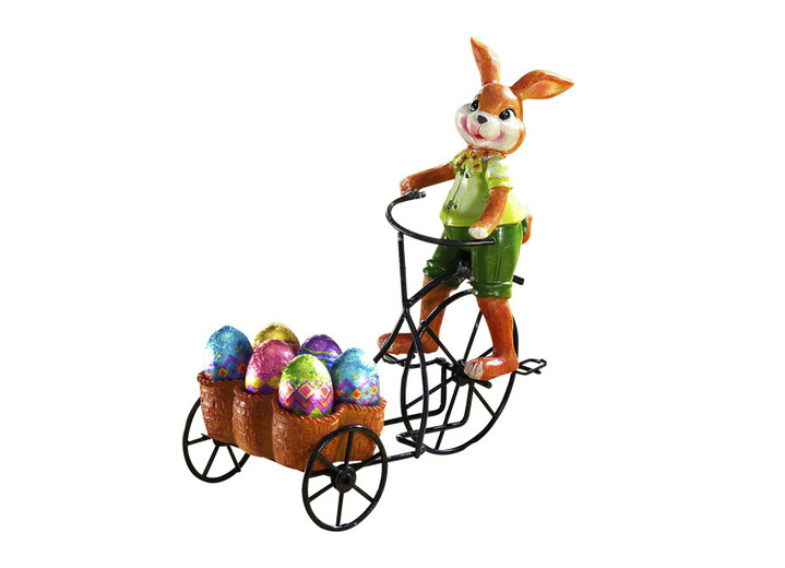Osterleckereien - Verschiedene Osterhasen mit Vollmilchschokolade, in Farbe SCHWARZ, in Ausführung Osterhasen-Mann Ansicht 1