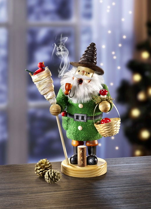 Weihnachtliche Dekorationen - Räuchermännchen Moosmann, in Farbe GRÜN