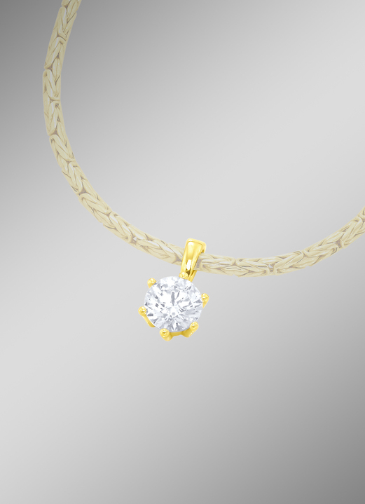 mit Diamanten - Anhänger mit Brillant, in Farbe  Ansicht 1