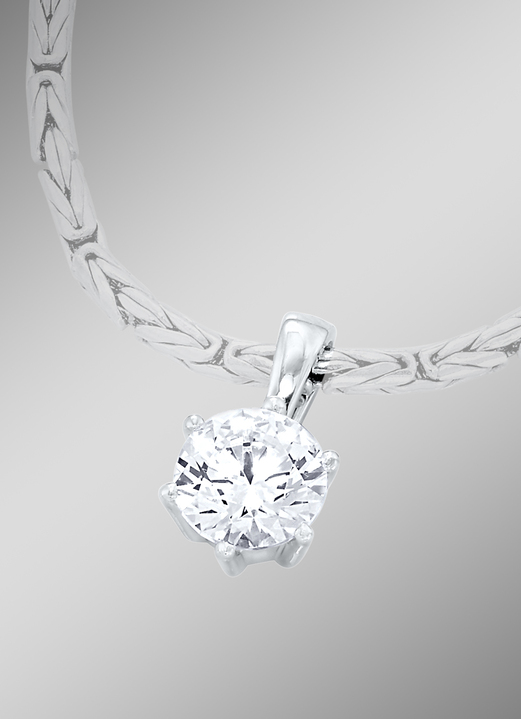 mit Diamanten - Solitär-Anhänger mit Brillant, in Farbe