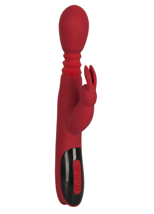 Erotik - Massagegerät Rabbitvibrator mit Wärmefunktion, in Farbe ROT-SCHWARZ