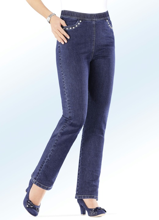 Jeans - Jeans in komfortabler Schlupfform, in Größe 019 bis 058, in Farbe DUNKELBLAU Ansicht 1
