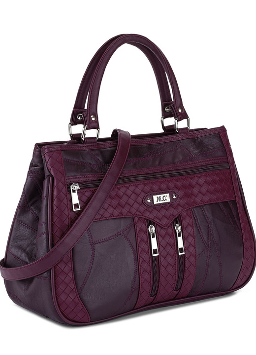 Taschen - Tasche in Patchwork-Verarbeitung, in Farbe BORDEAUX Ansicht 1