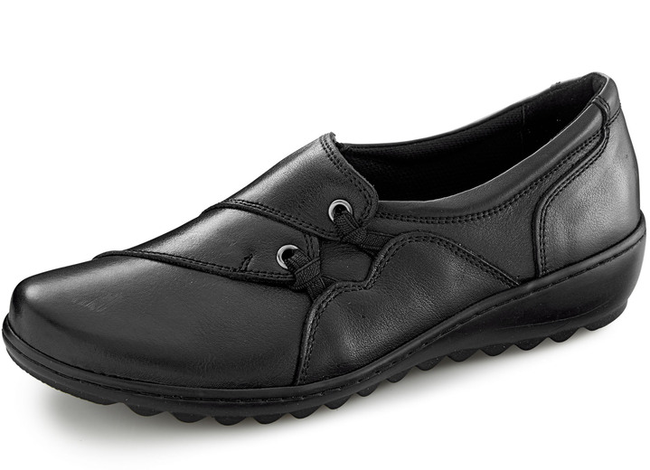 Komfortschuhe - Gemini Slipper aus Rind-Nappaleder, in Größe 036 bis 042, in Farbe SCHWARZ Ansicht 1