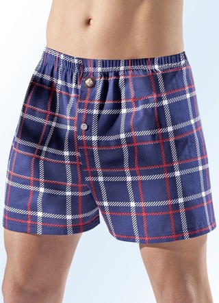 Fünferpack Boxershorts mit knöpfbarem Eingriff, kariert