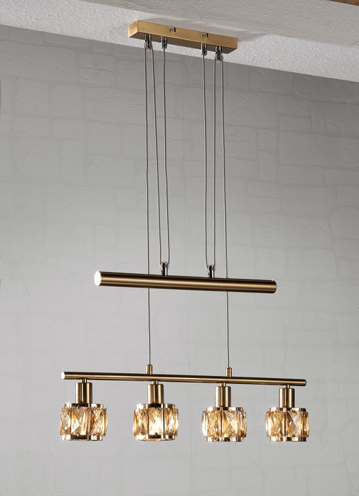 - LED-Pendelleuchte, 4-flammig, in Farbe GOLD