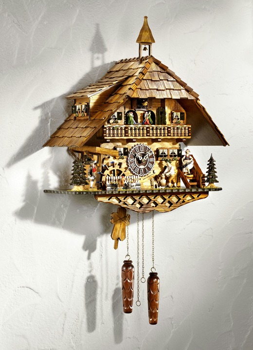 Uhren - In Handarbeit gefertigte Kuckucksuhr aus Holz, in Farbe BRAUN, in Ausführung Kuckucksuhr groß