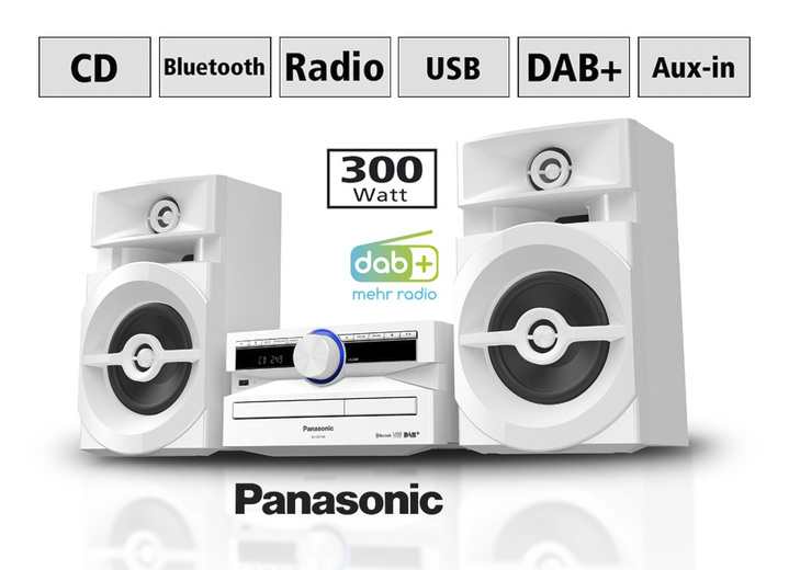Modern - Panasonic Stereoanlage SC-UX104, in Farbe WEISS Ansicht 1