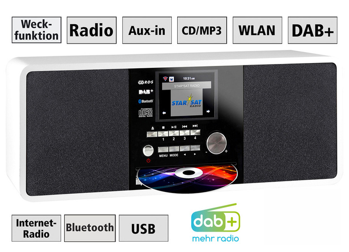 Nostalgie - Imperial Dabman i200CD Digital-Radio mit CD, in Farbe WEISS Ansicht 1