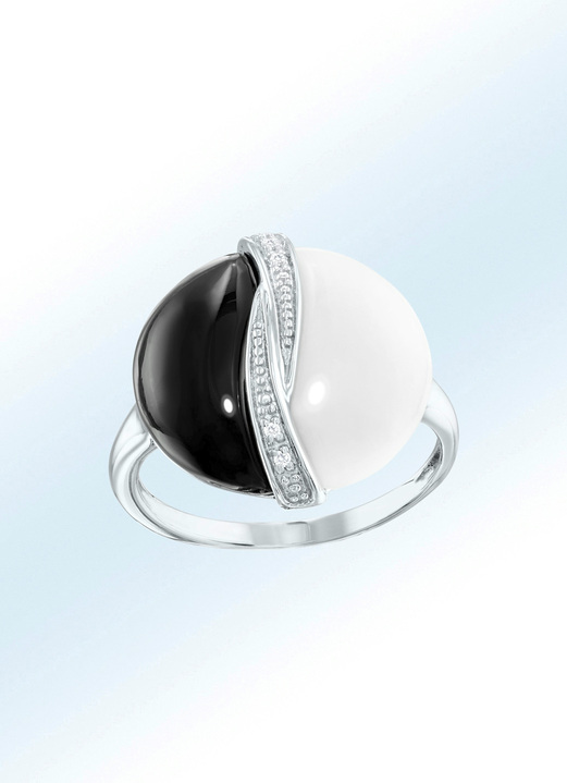 Damenring In Schwarz Weiss Damenschmuck Echt Silber Brigitte Salzburg