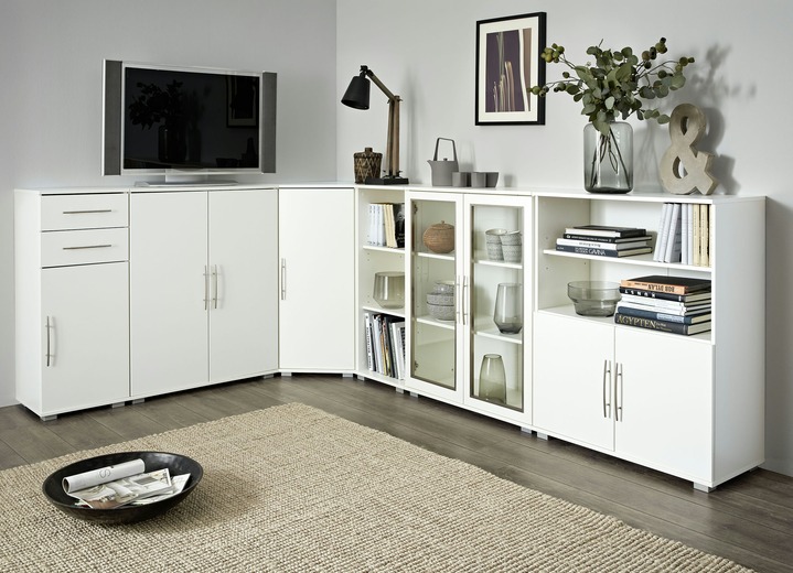 Sideboards & Kommoden - Individuell stellbares Möbelprogramm, in Farbe WEISS, in Ausführung Regal Ansicht 1