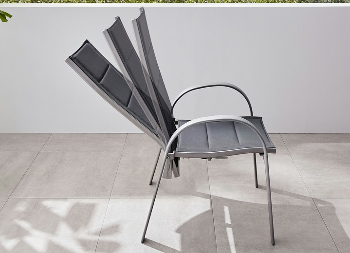 Gartenmöbel - Sitzgruppe Amalfi Deluxe, in Farbe GRAU, in Ausführung Stapelsessel, verstellbar, Amalfi Deluxe, 2er-Set Ansicht 1