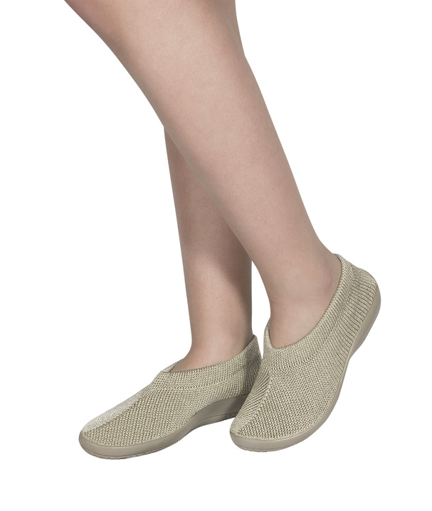 Komfortschuhe - Ballerina mit elastischem Einschlupf, in Größe 036 bis 042, in Farbe BEIGE Ansicht 1