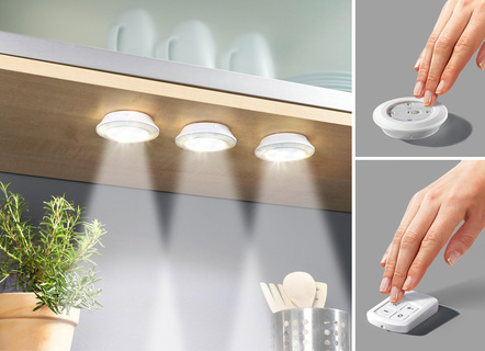 LED-Lampen-Set, 3-teilig mit Fernbedienung