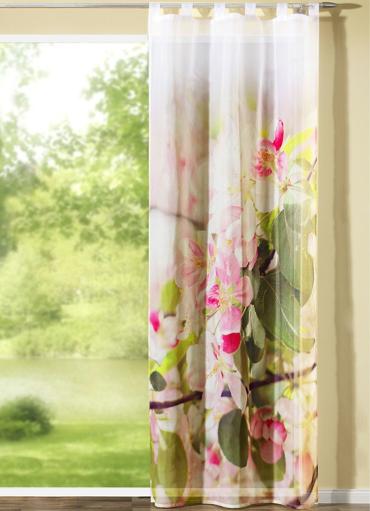 Modern - Übergardinen mit Kirschblüten, in Größe 365 (H145xB120 cm) bis 572 (H245xB120 cm), in Farbe , in Ausführung Mit Schlaufen