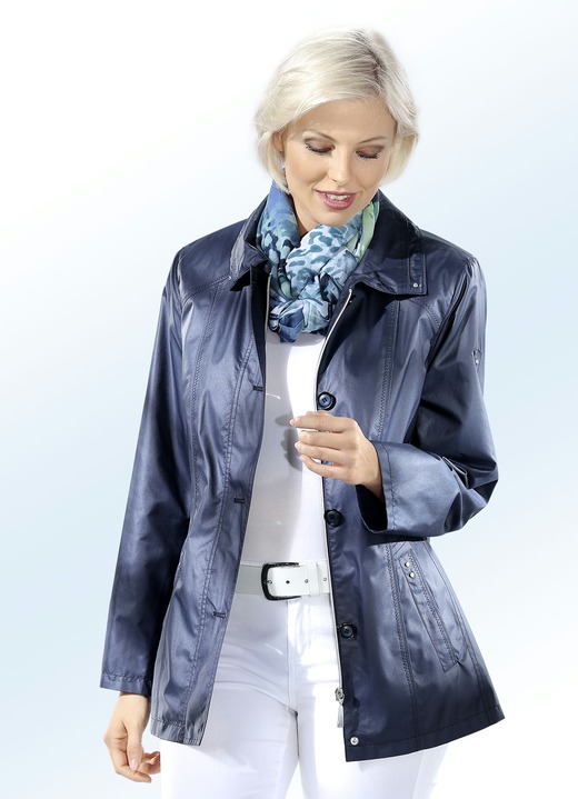 Jacken, Mäntel, Blazer - Jacke mit Reißverschluss unter der Knopfleiste, in Größe 040 bis 060, in Farbe MARINE Ansicht 1