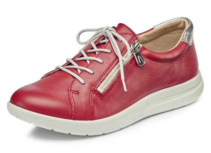 - Schnürschuh mit praktischem Seitenreißverschluss, in Größe 036 bis 042, in Farbe ROT Ansicht 1