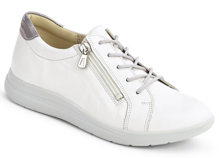 - Schnürschuh mit praktischem Seitenreißverschluss, in Größe 036 bis 042, in Farbe WEISS Ansicht 1