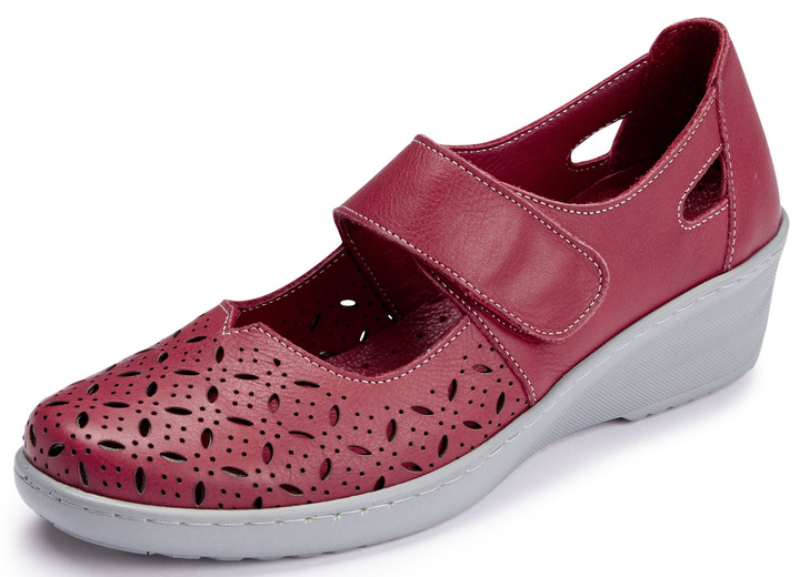 Komfortschuhe - Gemini Slipper aus weichem Rindleder, in Größe 036 bis 042, in Farbe ROT Ansicht 1