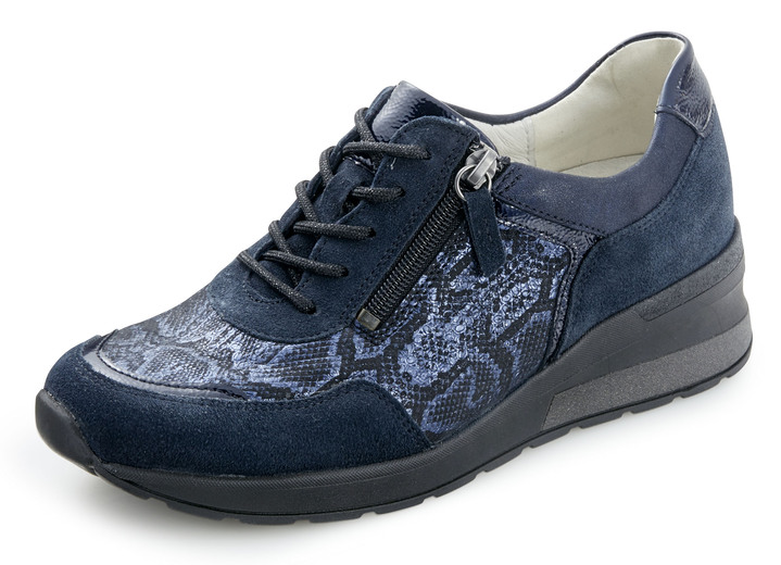 Komfortschuhe - Waldläufer, bequeme Damen-Schnürschuhe, Weite H, mit herausnehmbarem Fußbett, in Größe 4 1/2 bis 9, in Farbe DUNKELBLAU Ansicht 1
