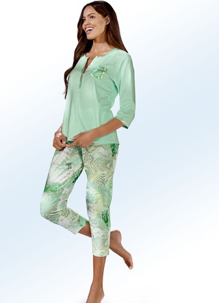 e.Femme Schlafanzug mit 3/4-langen Ärmeln und 7/8-langer Hose