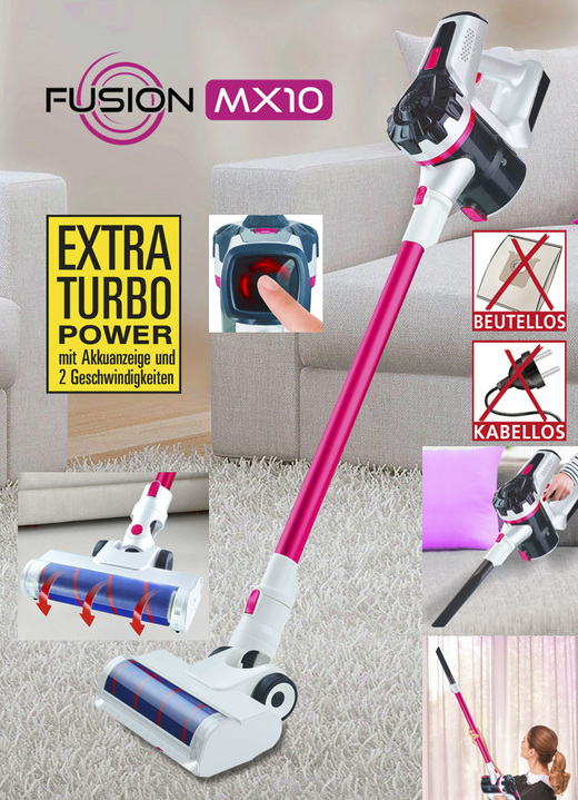 Staubsauger - 2-in-1 Akku-Hand- und Bodenstaubsauger Fusion MX 10, in Farbe MAGENTA Ansicht 1