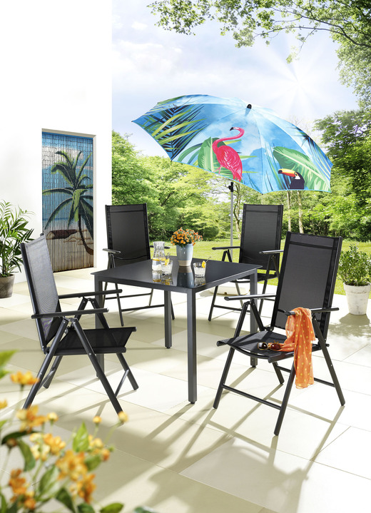 Gartenmöbel - Möbelserie Miami aus wetterbeständigem Aluminium, in Farbe ANTHRAZIT, in Ausführung Klappsessel 2er-Set Ansicht 1