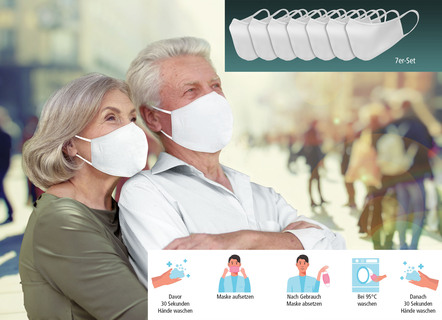 Wiederverwendbare Gesichtsmasken, 7er-Set