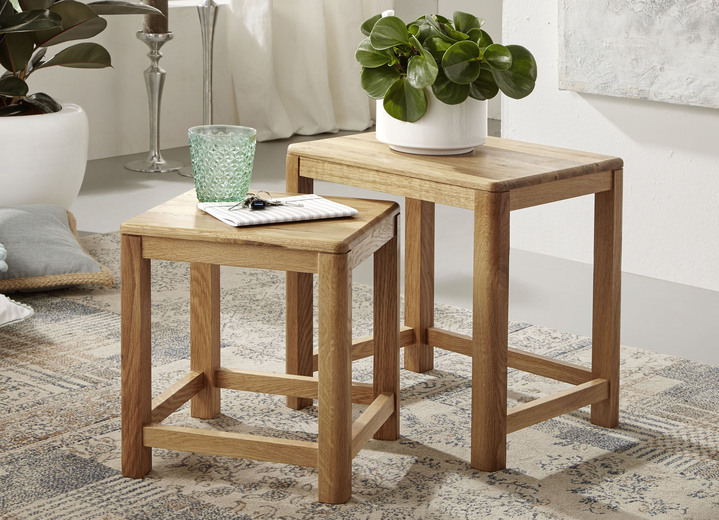Kleinmöbel - Zweisatztisch aus Massivholz in geölter Ausführung, in Farbe WILDEICHE Ansicht 1