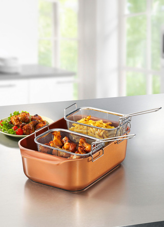Livington Copperline WonderCooker inkl. Glasdeckel und Gittereinsatz