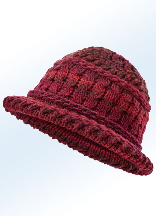 Mützen & Hüte - Mollig warmer Hut, in Größe 036 bis 042, in Farbe DUNKELROT